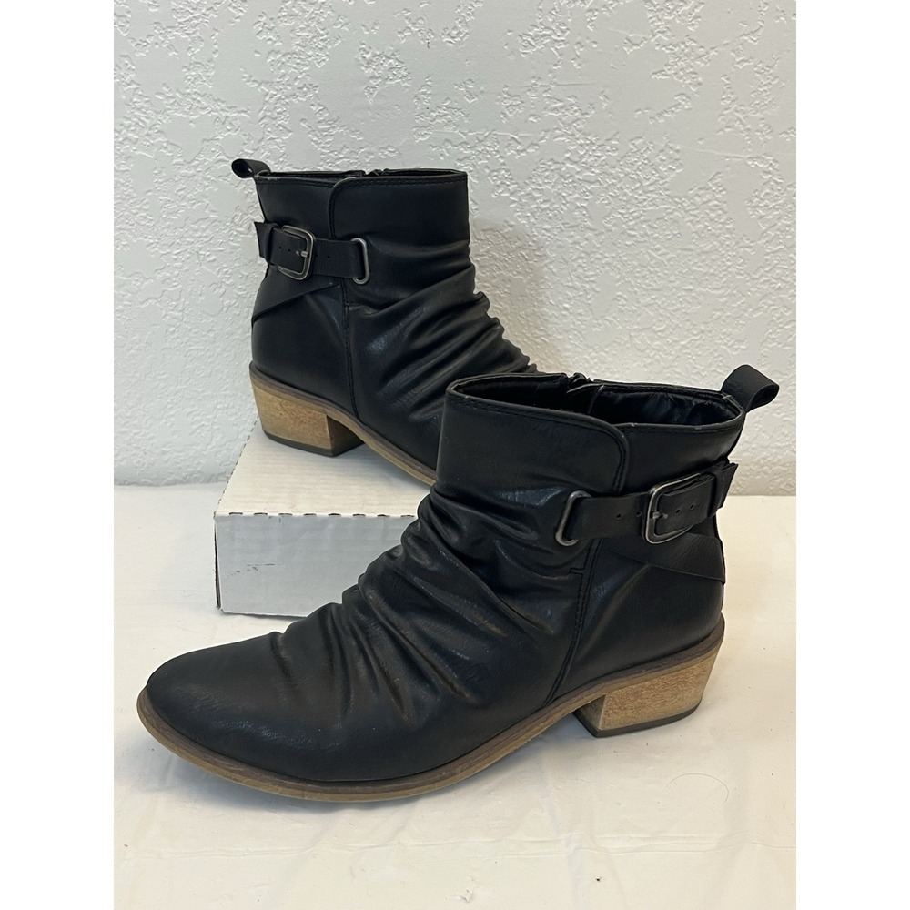 Bare Traps Pennie Women Black Side Zip Ankle Boot Bootie Shoe Size 8M Block 1.75